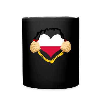 Poland Heart Polish German - Full Colour Mug - black - Front