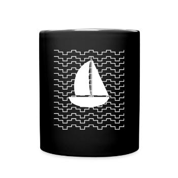 Synthesizer Waveform Synth Synthesizers - Full Colour Mug - black - Front