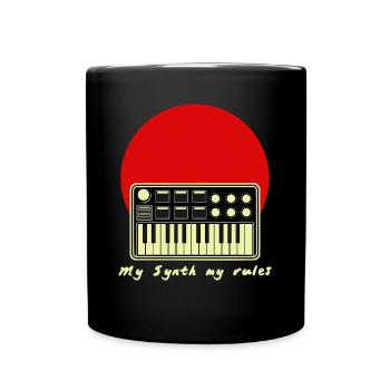 Synth Synthesizer Synthesizers - Full Colour Mug - black - Front