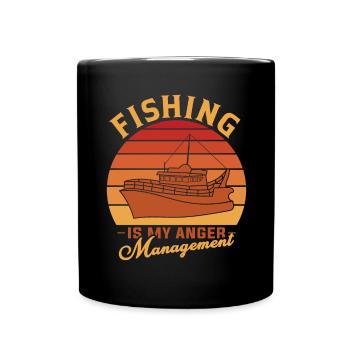 Fishing is my anger management 1 - - Full Colour Mug - black - Front