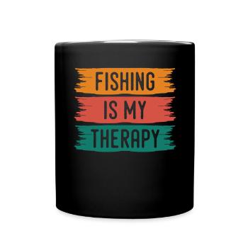 La pêche est ma thérapie - - Mug uni - noir - Devant
