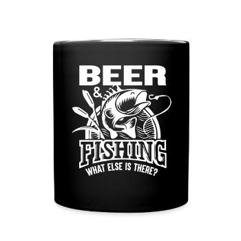 Bier und Angeln Was gibt es sonst noch - - Tasse einfarbig - Schwarz - Vorne
