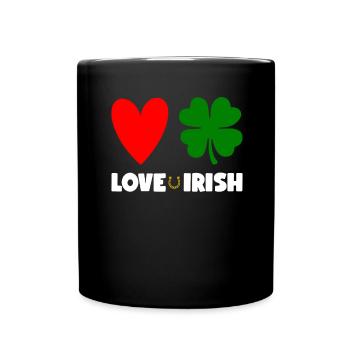 St Patricks Day Accessoires Ireland Shamrock Deko - Tasse einfarbig - Schwarz - Vorne