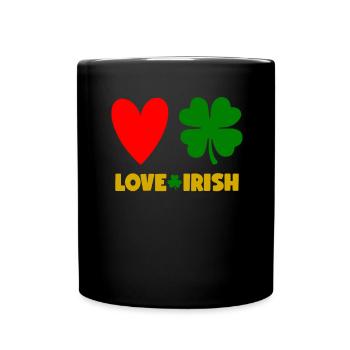 Accessoires de la Saint-Patrick Irlande Shamrock Décoration - Mug uni - noir - Devant