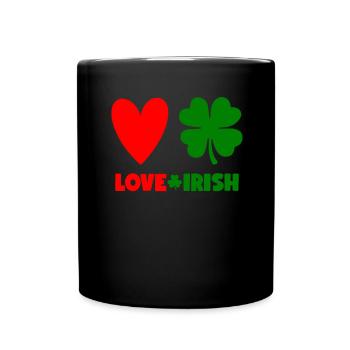 Accessoires de la Saint-Patrick Irlande Shamrock Décoration - Mug uni - noir - Devant