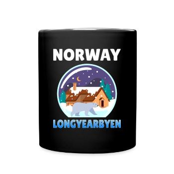 Norwegen Longyearbyen Geschenkidee retro bergen - Tasse einfarbig - Schwarz - Vorne