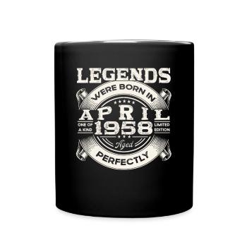 65. Geburtstag Mann April Jahrgang 1958 Oldtimer - Tasse einfarbig - Schwarz - Vorne