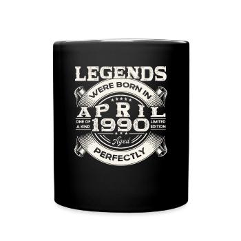 33rd birthday man April born 1990 Oldtimer - Full Colour Mug - black - Front