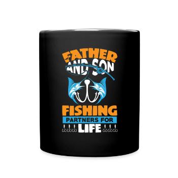 Père et fils Partenaire de pêche pour la vie 1 - - Mug uni - noir - Devant