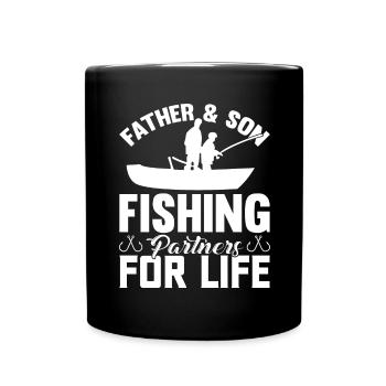 Père et fils Partenaire de pêche pour la vie 3 - - Mug uni - noir - Devant