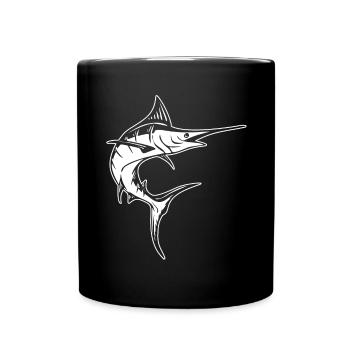 Fischen - - Tasse einfarbig - Schwarz - Vorne