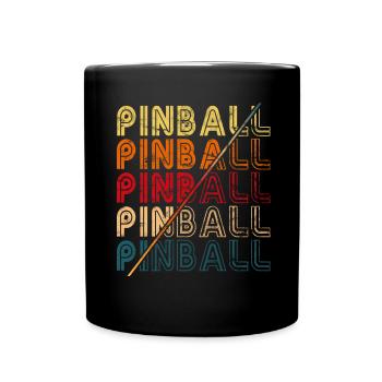 Pub Sports Pinball Machine - Retro Pinball Game - Full Colour Mug - black - Front