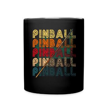 Pub Sports Pinball Machine - Retro Pinball Game - Full Colour Mug - black - Front