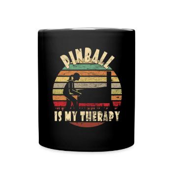 Pub Sports Pinball Machine - Retro Pinball Game - Full Colour Mug - black - Front