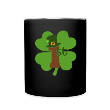 Accessoires de la Saint-Patrick Irlande Shamrock Décoration - Mug uni - noir - Devant
