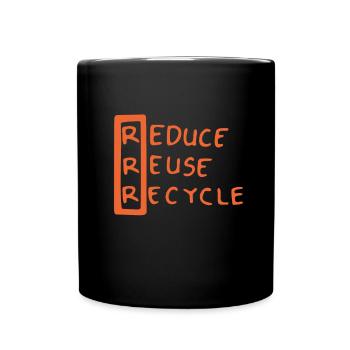 Recycle, I Love Recycling - Full Colour Mug - black - Front