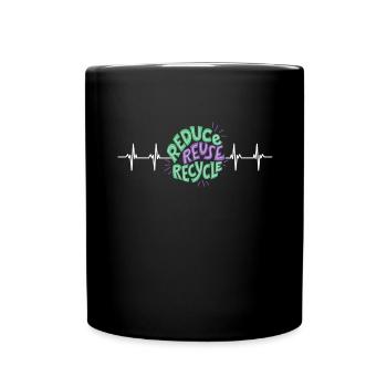 Recycle, I Love Recycling - Full Colour Mug - black - Front