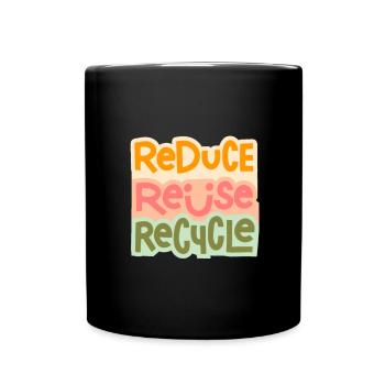 Recycle, I Love Recycling - Full Colour Mug - black - Front