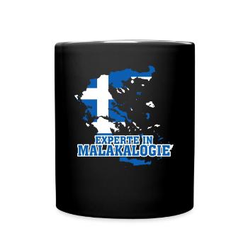 Malaka Grieche lustig Griechenland - Tasse einfarbig - Schwarz - Vorne