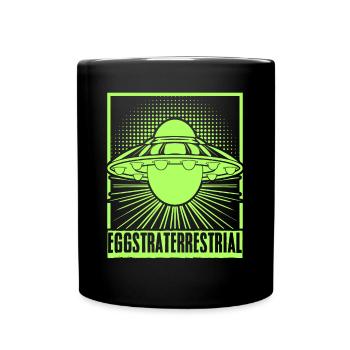 Alien Egg Extraterrestrial Eggs Spaceship - Full Colour Mug - black - Front