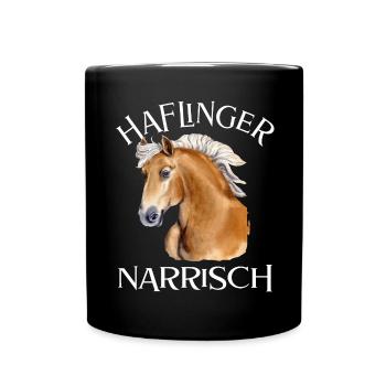 Haflinger Narrisch - Tasse einfarbig - Schwarz - Vorne