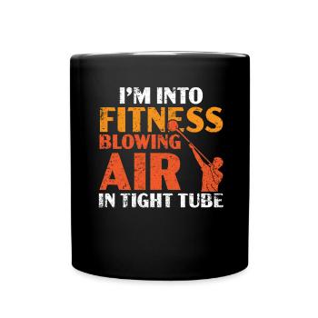 Je fais souffler de l’air de fitness dans un tube étroit - Mug uni - noir - Devant