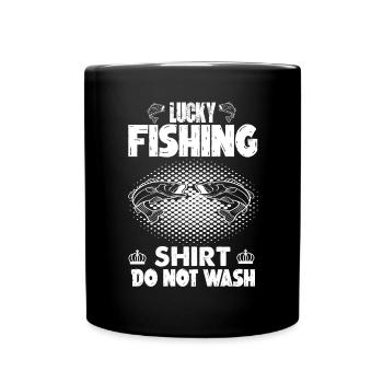 Ne lavez pas Lucky Fishing Shirt 3 - - Mug uni - noir - Devant