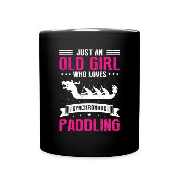 Dragon Boat Trainer and Dragon Boat - Full Colour Mug - black - Front