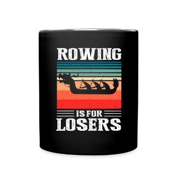 Drachenboot Crew und Drachenbootfahren - Tasse einfarbig - Schwarz - Vorne