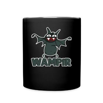 Vampir lustige dicke Fledermaus - Tasse einfarbig - Schwarz - Vorne