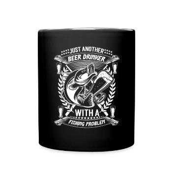 Juste un autre buveur de bière avec un problème de pêche - Mug uni - noir - Devant
