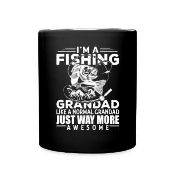 I'm a fishing grandfather like a normal grandfather - Full Colour Mug - black - Front