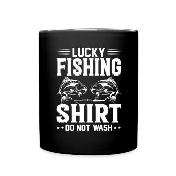 Ne lavez pas Lucky Fishing Shirt 1 - - Mug uni - noir - Devant