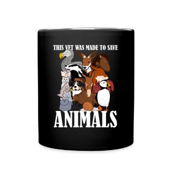 Tierarzt Tierärztin Tiermedizin - Tasse einfarbig - Schwarz - Vorne