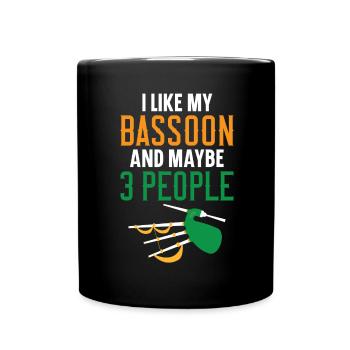 Ich mag mein Fagott und vielleicht 3 Leute Dudelsa - Tasse einfarbig - Schwarz - Vorne