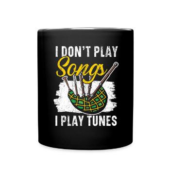 I don't play songs I play melodies music - Full Colour Mug - black - Front
