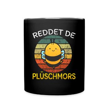 Plüschmors norddeutsch plattdeutsch bienen retten - Tasse einfarbig - Schwarz - Vorne