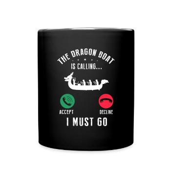 Dragon Boat Crew and Dragon Boat Riding - Full Colour Mug - black - Front