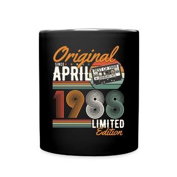 Original seit April 1988 - Tasse einfarbig - Schwarz - Vorne