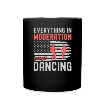 Tanzen Spruch Ballsaal Paartanz Tanz Tanzfläche - Tasse einfarbig - Schwarz - Vorne