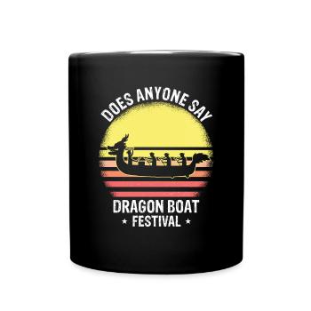 Drachenboot Crew und Drachenbootfahren - Tasse einfarbig - Schwarz - Vorne