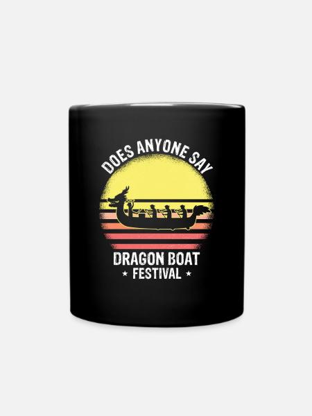 Drachenboot Crew und Drachenbootfahren - Tasse einfarbig - Schwarz
