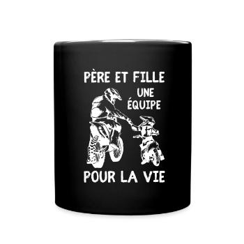 Motocross Moto Père Et Fille Une Équipe pour La - Tasse einfarbig - Schwarz - Vorne