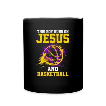 THIS BOY RUNS ON JESUS AND BASKETBALL - Tasse einfarbig - Schwarz - Vorne