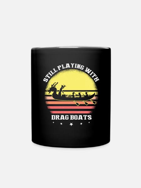 Drachenboot und Drachenboot Crew - Tasse einfarbig - Schwarz