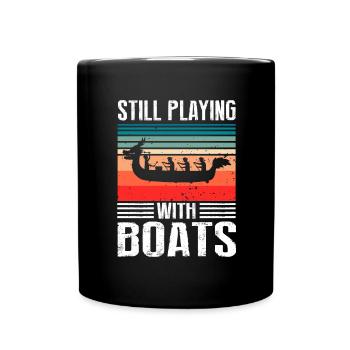Dragon Boat Trainer and Dragon Boat - Full Colour Mug - black - Front