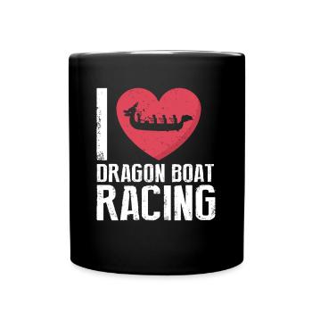 Drachenboot Crew und Drachenbootfahren - Tasse einfarbig - Schwarz - Vorne
