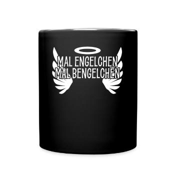 Bengelchen Engelchen Engel Bengel - Tasse einfarbig - Schwarz - Vorne