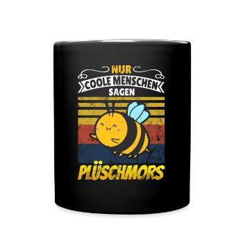 Plüschmors plattdeutsch Hummeln Geschenkidee cool - Tasse einfarbig - Schwarz - Vorne