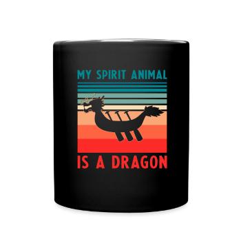 Dragon Boat Trainer and Dragon Boat - Full Colour Mug - black - Front